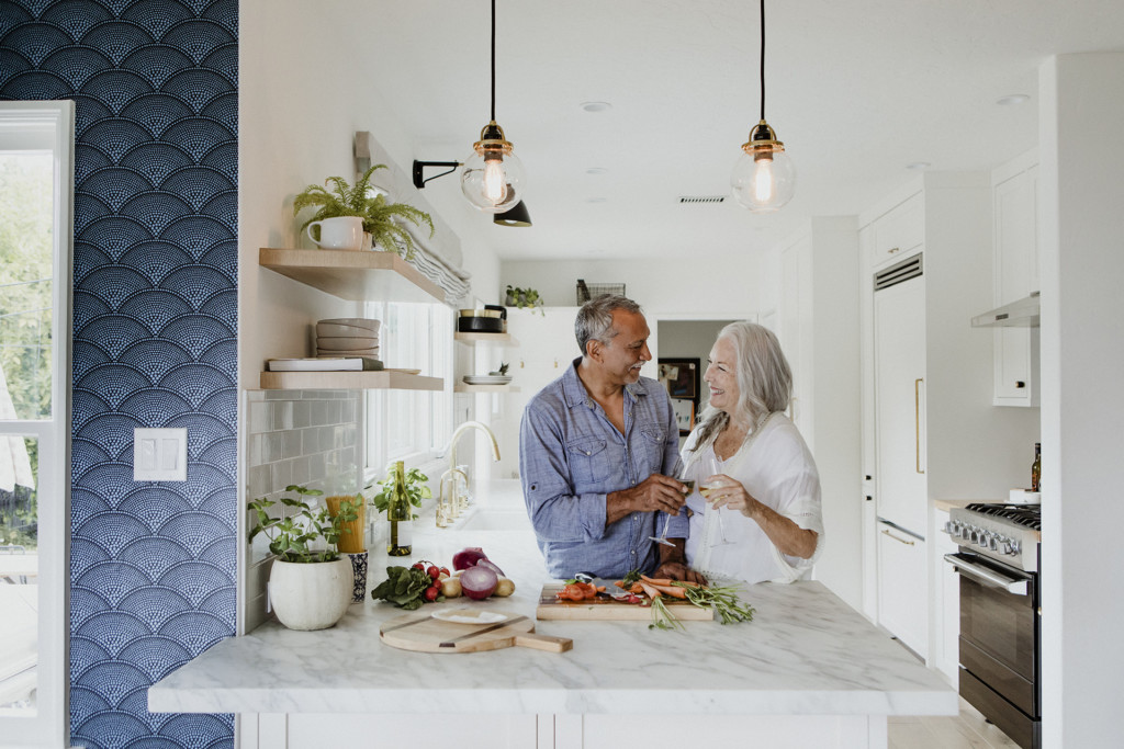 Mature couple in the kitchen
