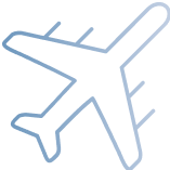 Traveling airplane icon