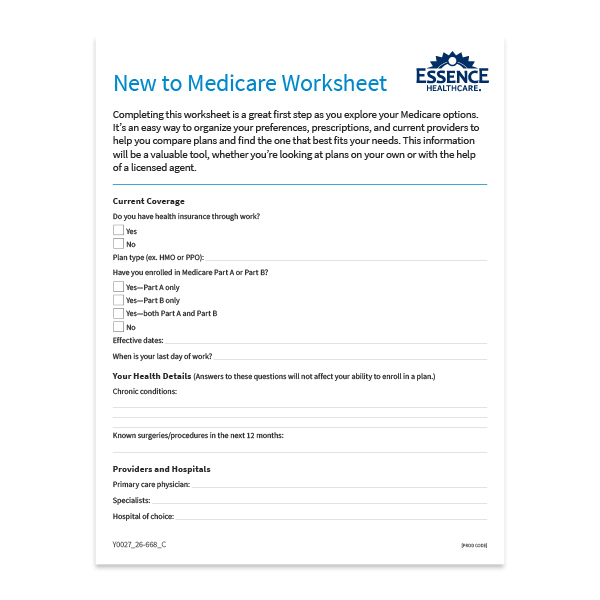 New to Medicare Worksheet thumbnail